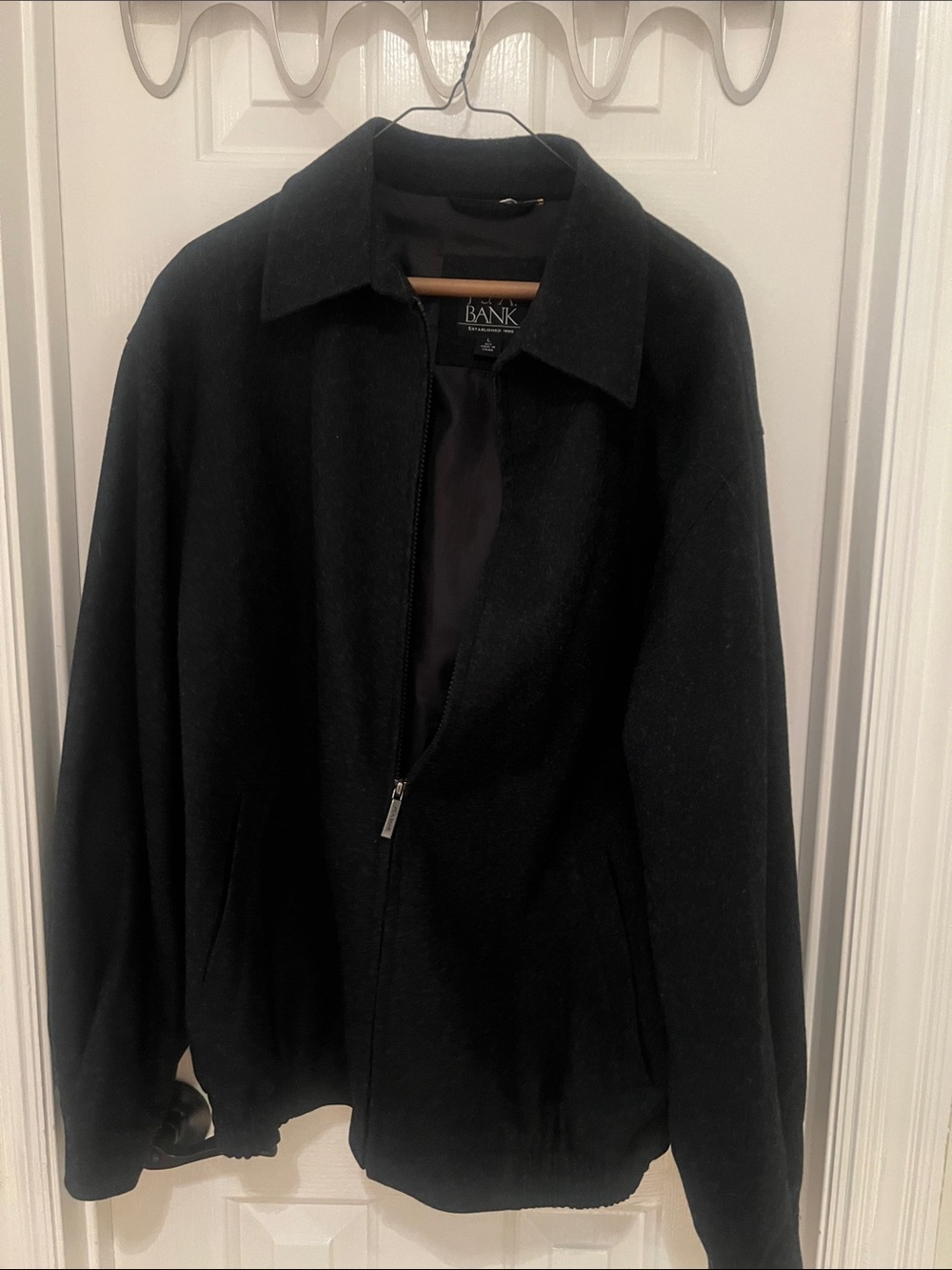 Jos. A. Bank Black Men's Wool-Blend Pea Coat